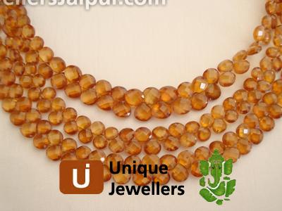 Spessartite Faceted Heart Beads